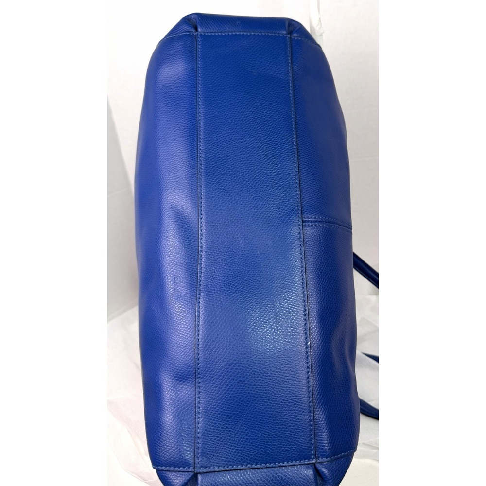 Coach Christie Carryall Blue Leather Tote + Matching Wristlet F36606 F53429 Gold - Picture 12 of 16